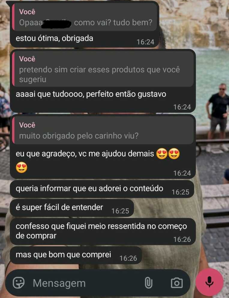 Aluna agradece pelo suporte recebido e confirma que recomprou e recomenda o Dieta Hipertrófica